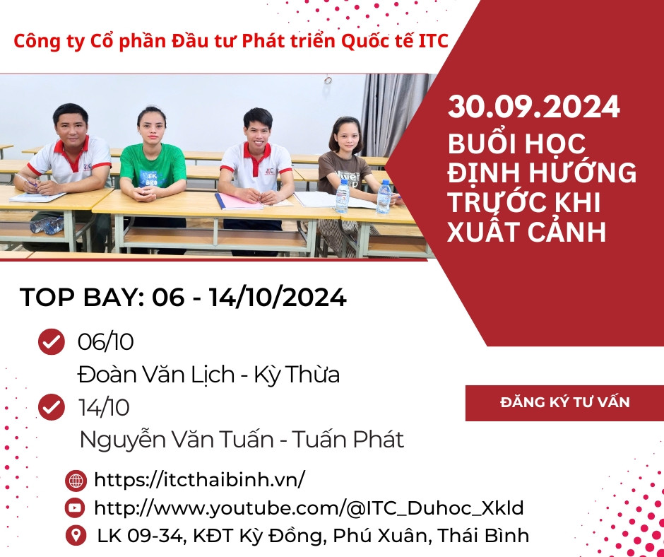 [Định hướng ] Gặp gỡ học viên XKLĐ xuất cảnh ngày 06-14/10/2024 nhà máy Kỳ Thừa và Tuấn Phát