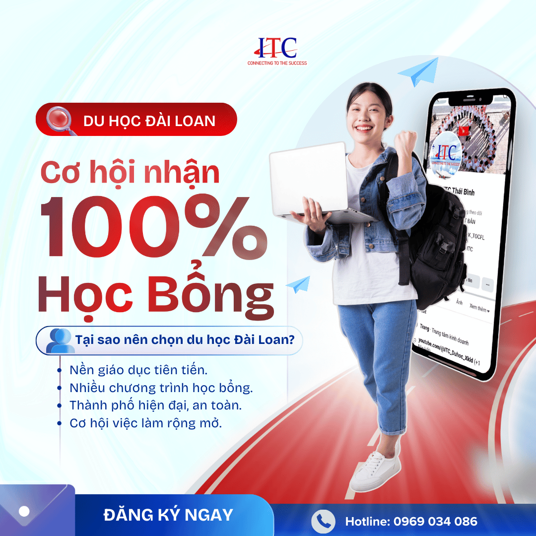 Học bổng du học Đài Loan lên tới 100% cùng ITC