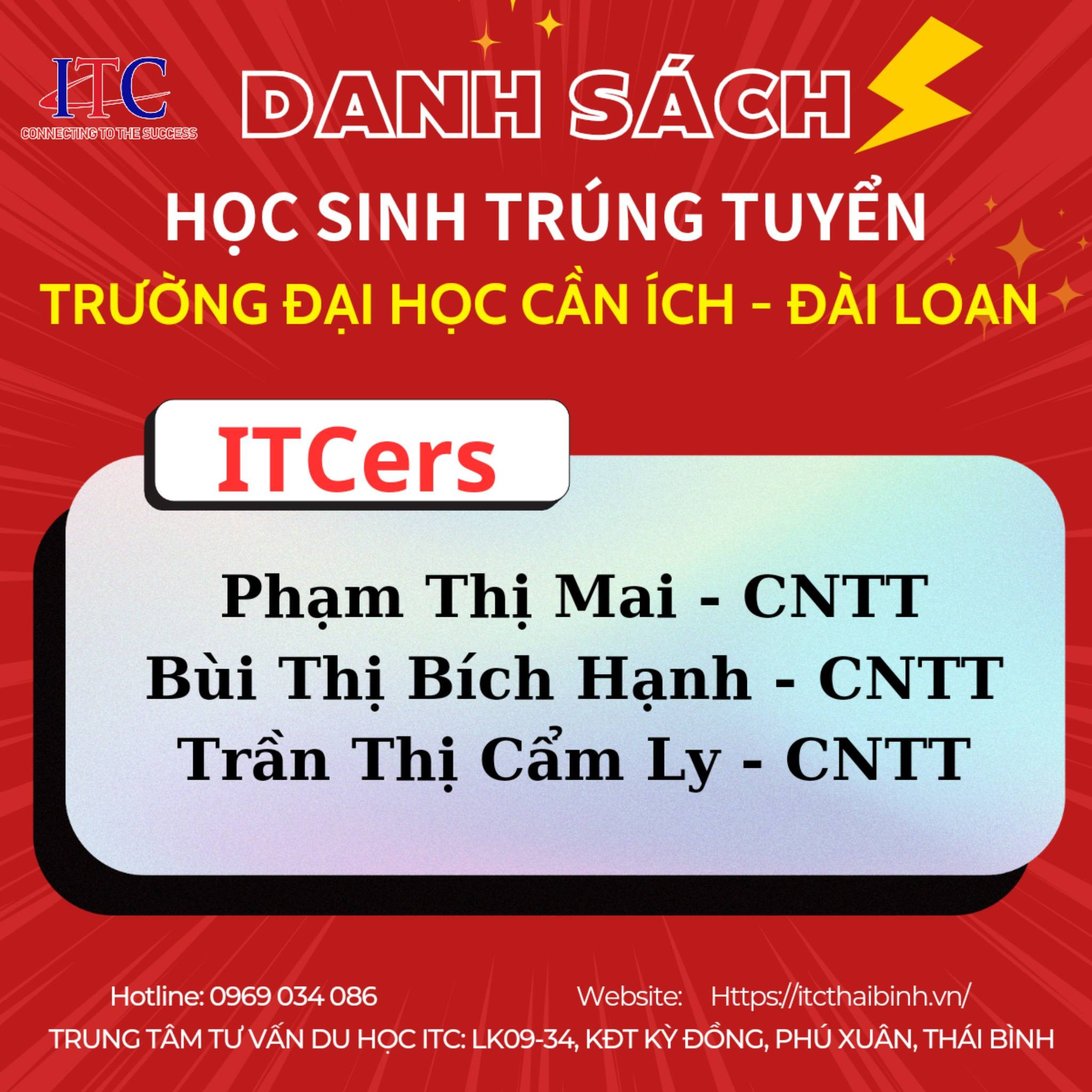 [Du học] DANH SÁCH TRÚNG TUYỂN TRƯỜNG ĐẠI HỌC KHCN CẦN ÍCH kỳ tháng 9 2024