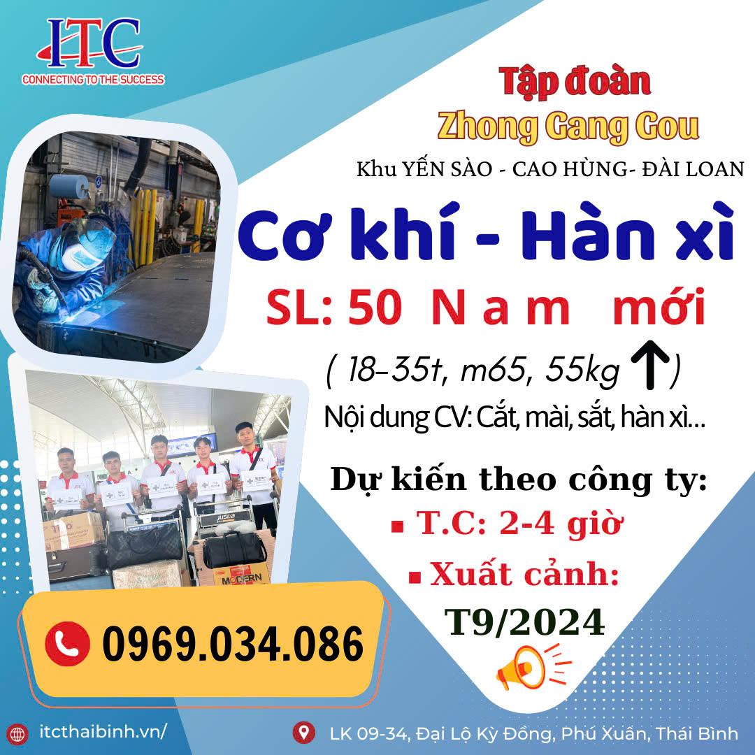 THÔNG BÁO CẦN GẤP SỐ LƯỢNG LĐPT LỚN CHO TẬP ĐOÀN ĐÀI LOAN