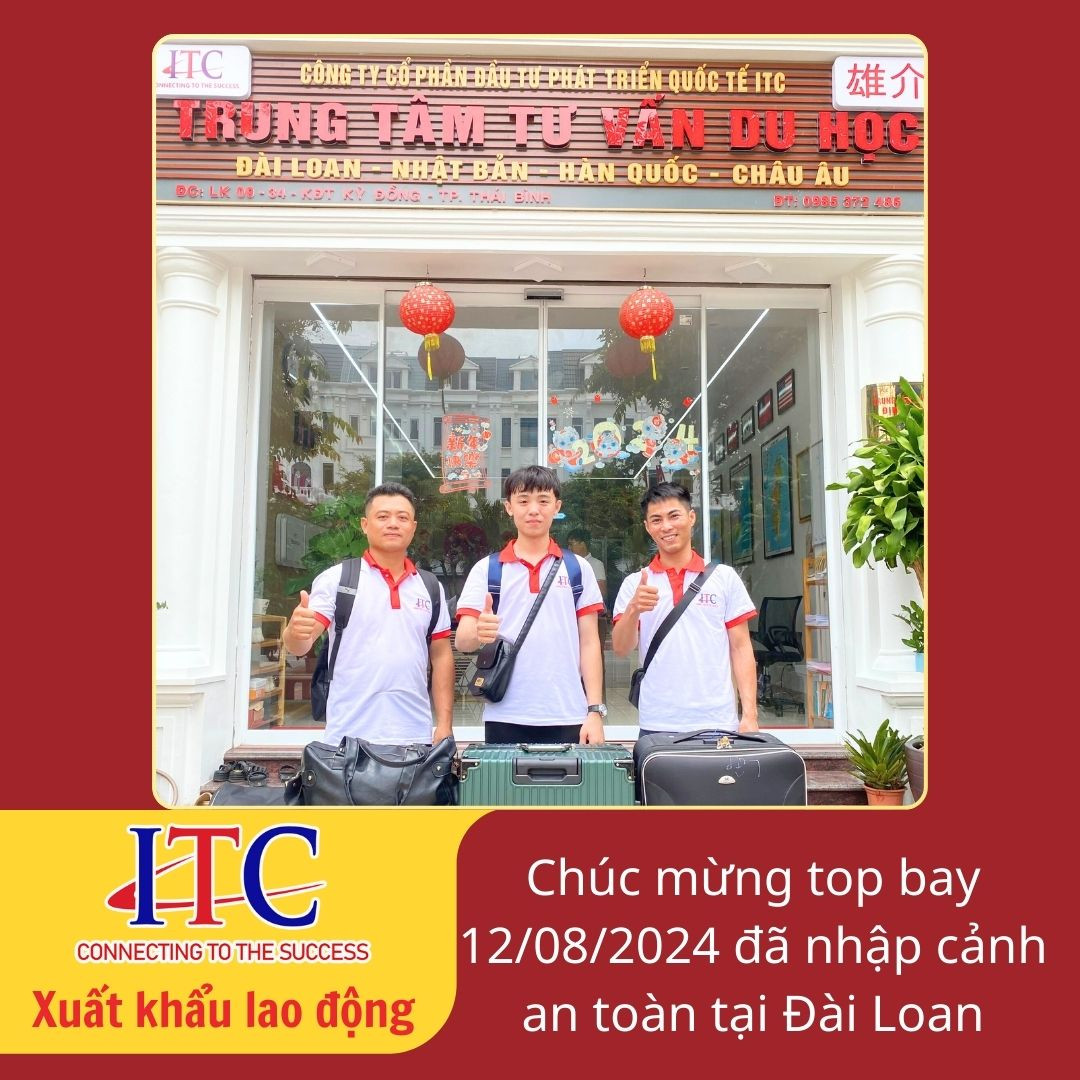 [Xuất cảnh] Ngày đầu tuần ITC tiễn đoàn bay ngày 12/08/2024 sang Đài Loan làm việc