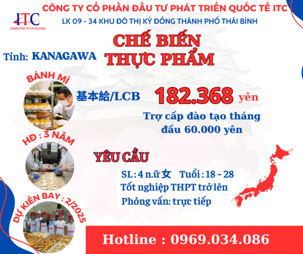 Đơn hàng chế biến thực phẩm - KANAGAWA- 4 Nữ